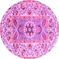 thumbnail image 1 of Ahgly Company Indoor Round Abstract Pink Modern Area Rugs, 6' Round, 1 of 4