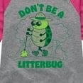 thumbnail image 3 of Instant Message - Don't Be A Litterbug - Toddler And Youth Girls Raglan Graphic T-Shirt, 3 of 5