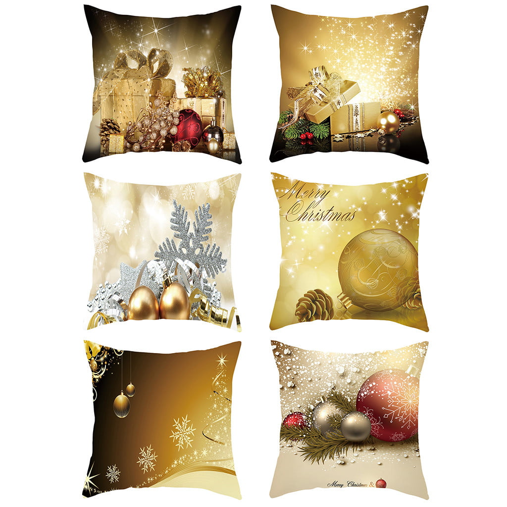 18X18" Merry Christmas Pillow Cases Cotton Sofa Cushion Cover Home Decor 