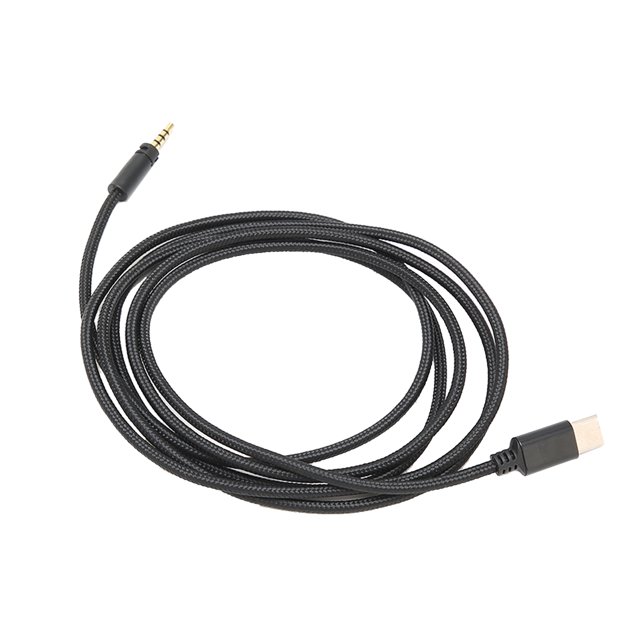 Cable de para Auriculares Cobre Negro sin Xygen Tipo C a 35 Mm Cable de para Auriculares Cable de para Auriculares de 15 M / 591 Pulgadas con Larga Vida útil para