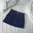 thumbnail image 4 of unbranded Falda Cargo Ajustada De Mezclilla Con Baja Y Bolsillos Para Casual, 4 of 8