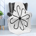 thumbnail image 4 of Fishing Soft Flannel Fleece Throw Blanket, Flower Shaped Artisan Steel Multi Hook Gaff in Row New Needle Device Print, Cozy Plush for Indoor and Outdoor Use, 60" x 80", White and Black, by Ambesonne, 4 of 5