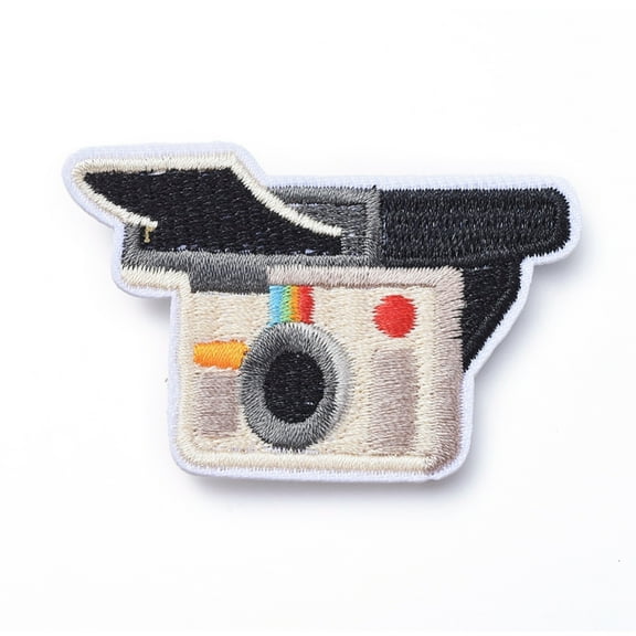 2pc Computerized Embroidery Cloth Iron on/Sew on Patches Costume Accessories Appliques Camera Colorful 38x63x2mm
