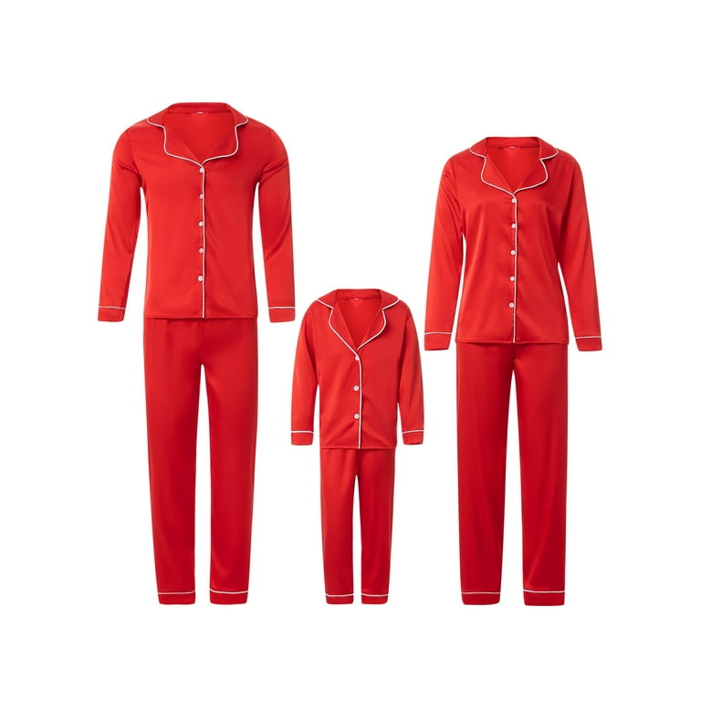 Red satin best sale family pajamas