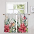 thumbnail image 1 of Innerwin Rideaux de Cuisine de Noël Poche de Tringle Panneaux Courts 1/2 Pcs Demi-Rideau Occultant Imprimé Floral de Luxe Imprimé Bonhomme de Neige 2 Pcs-Tier Rideau : L:52 Pieds'x H:54 Pieds', 1 of 1