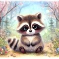 thumbnail image 1 of Cuadro de resina diamante Btafrte Serie Animal Mapache 30*30CM, 1 of 9