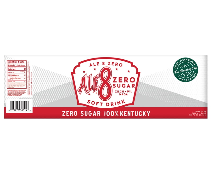 Ale-8-One Zero Ginger Ale Soda Pop, 12 Fl Oz, 12 Pack Cans