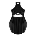 thumbnail image 3 of Jhaoyu Kids Girls Shiny Backless Ballet Leotard Dress with Skirt Lyrical Jazz Latin Modern Black 10, 3 of 9