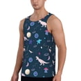 thumbnail image 2 of Pofeuu Space Dinosaur Print Men's Workout Tank Tops Sleeveless Muscle Gym Shirt Quick Dry-4X-Large, 2 of 7