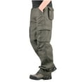 thumbnail image 3 of Men LYXSSBYX Cargo Pants for Men Men's Plus Size Pure Cotton Multi-pocket Wear-resistant Overalls Trousers, 3 of 7