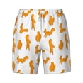 thumbnail image 4 of Lsque Mens Swim Trunks Cartoon Squirrel Pattern - Bathing Suit Compression Liner - Beach Swim Shorts Swimwear - (S-3XL) - Stretch Quick Dry -Large, 4 of 9