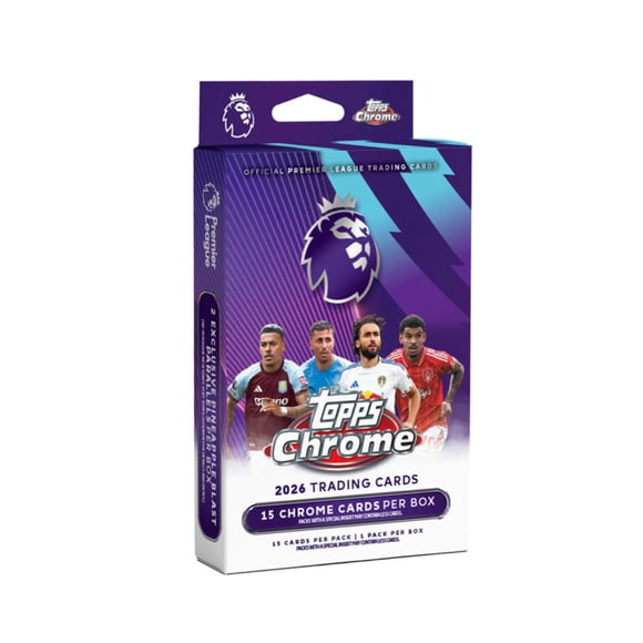 2025-26 Topps Chrome Premier League Cards - Hanger Box (15 Cards)
