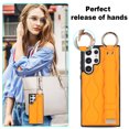 thumbnail image 6 of Allytechgroup Galaxy S22 Ultra Case with Keychain, Luxury Girly PU Leather Back Cover Bracket Stand Shockproof Bumper Drop Proof Phone Case Cover for Samsung Galaxy S22 Ultra, Orange, 6 of 8