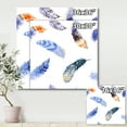 thumbnail image 4 of Designart ' Colourful Boho Feather Set On White VII ' Bohemian & Eclectic Canvas Wall Art Print, 4 of 4