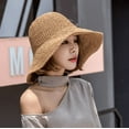 thumbnail image 5 of AURORA TRADE Women Floppy Straw Sun Hat Foldable Packable Wide Brim Summer Beach Hat Bucket Hat, 5 of 8