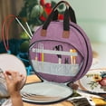 thumbnail image 6 of Embroidery Bag Sturdy Oxford Cloth Cross Stitch Bag with Multiple Pockets and Handle Double Layer Round Embroidery Project Bag for Embroidery Hoops Floss Threads, 6 of 10