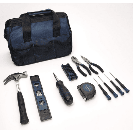 Power Source 21-piece Tool Set with Storage Bag for DIY Home Improvement Great Gifts for Men, Dad, Gadgets for men(Midnight Blue)