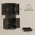thumbnail image 3 of HOMCOM Armoire de Garde-Manger de Cuisine Style Ferme avec Lumière, Armoire de Rangement, Brun, 3 of 10