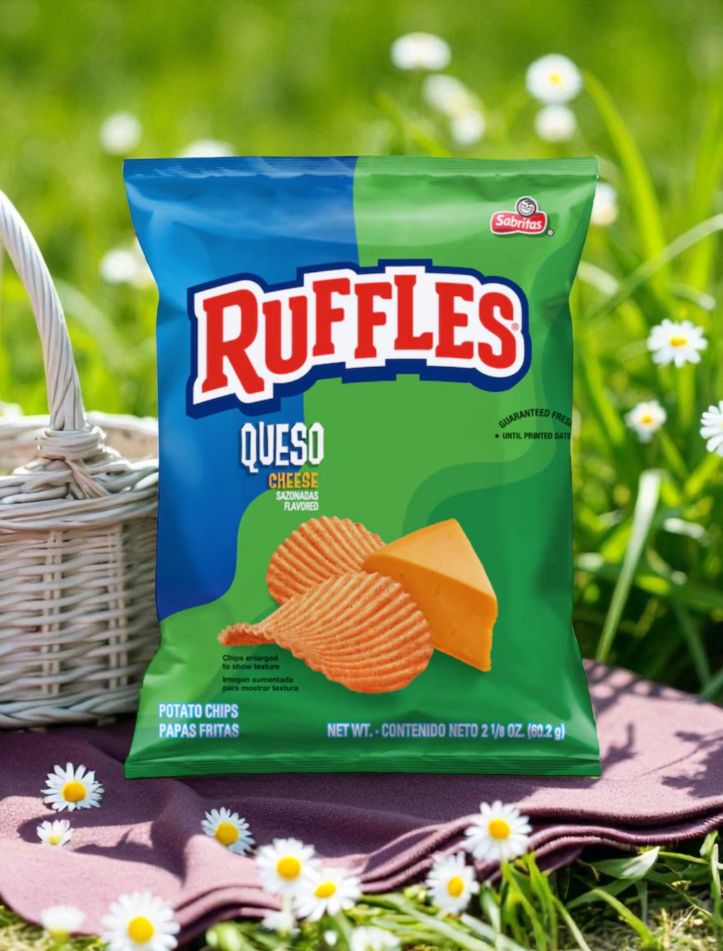 Ruffles Potato Chips, Queso, 2.125 Oz Bags (Pack of 8) Value Pack Bundled by Shoppyway