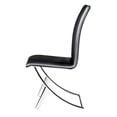 thumbnail image 6 of Side Dining Chair, Set of 2, Faux Vinyl Leather, Steel, Black, Chrome, Bar Kitchen Pub Cafe Bistro Hotel Restaurant Hospitality, 6 of 10