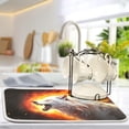 thumbnail image 5 of Wolf Fire Print Dish Drying Mat for Kitchen Counter, Ultra Absorbent Reversible Microfiber Dishes Drying Rack Pad Heat-resistant Mats 16x18in, 5 of 7