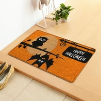 SDJMa Happy Halloween Doormat Rug Boo Bats Witch Devil Entryway Mats for Inside/Front Door/Living Room/Bathtub/Kitchen 16 x 24 inch Bathroom Non Slip Door Mat Halloween Decor