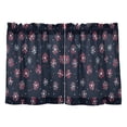 thumbnail image 7 of Yayeee Kitchen Curtains Tier Pair Light Filtering 27"x36" Rod Pocket Short Cafe Window Panel, Red Fireworks Pattern, 7 of 7