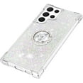 thumbnail image 6 of Phone Case for Samsung Galaxy S23 Ultra, Shockproof Clear Quicksand Glitter Flowing Liquid with Bling Diamond Ring Stand,Cute Women Girls Case for Galaxy S23 Ultra 6.8'' LS - Colorful, 6 of 14