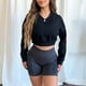 thumbnail image 2 of Sudadera con capucha para mujer,Sudadera de mujer con cuello en V, manga larga, color liso, tejido de poliéster, ideal para el hogar y el trabajo, sopatenor, 2 of 9