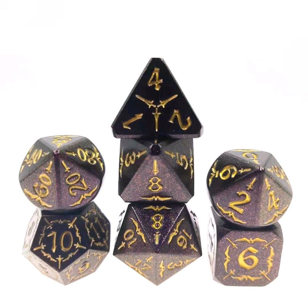 7 Metal Dice Die D4 D6 D8 D10 00-90,0-9 D12 D20 for Role Playing Games Dungeons 