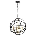 thumbnail image 2 of Octavia 4 light Brass and Dark Brown Pendant, 2 of 4