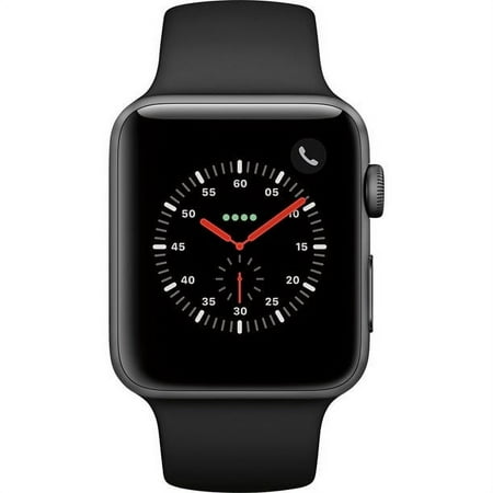 Apple Watch Series 3 - GPS + Cellular, 42mm - Space Gray Aluminum Case with Black Sport Band (Scratch and Dent)