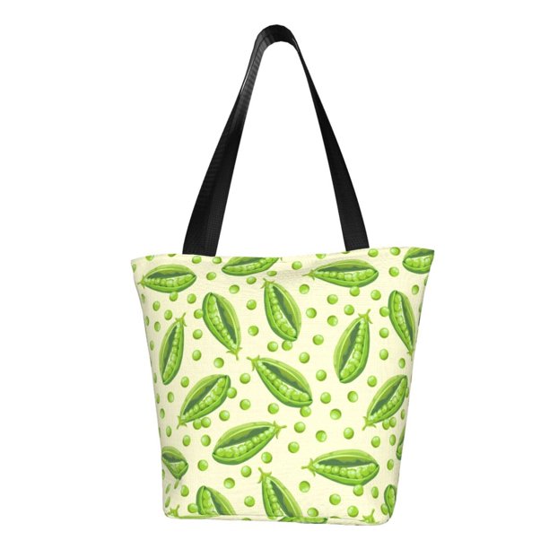 Balery Green Peas Bolsa de Hombro con Diseño, Bolsa Grande y Duradera, Bolsa Versátil para Compras