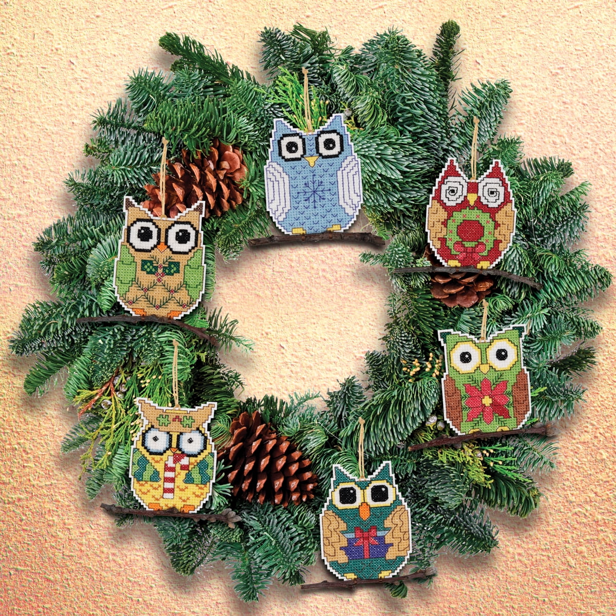 Owl Ornaments Counted Cross Stitch Kit, 3" x 3", 14-count ...