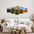 thumbnail image 2 of Elephant Stock Banff Mountain Sunset Wall Art - Horizontal Multi Panel Canvas - Living Room Wall Decor - Nature Multi Panel - Blue And Green Decor - 55" x 24", 2 of 4