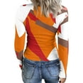 thumbnail image 5 of BRDFRL Long Sleeve Shirts for Women Scoop Neck Vintage Tshirts Ribbed Knit Slim Fit Plus Size Tops Sexy Tunic Y2K Clothes Orange L, 5 of 5
