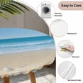 thumbnail image 5 of Summer Beach Round Fitted Tablecloth with Elastic Edge, Waterproof Table Cloth Table Cover for 36"-44" Tables, Coastal Ocean Waves Starfish Shell Tablecloths for Dining Picnic Indoor Outdoor, 5 of 9