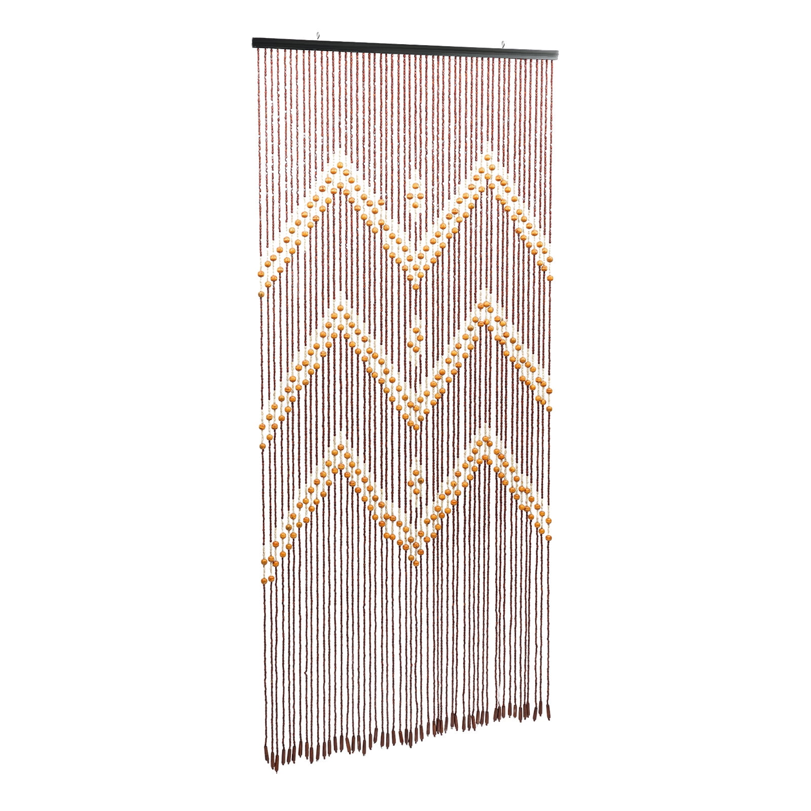 Natural Wooden Door Beaded Curtain, Doorway Beads, Front Door Decor Curtains, Yellow and Brown Door Curtain Beads