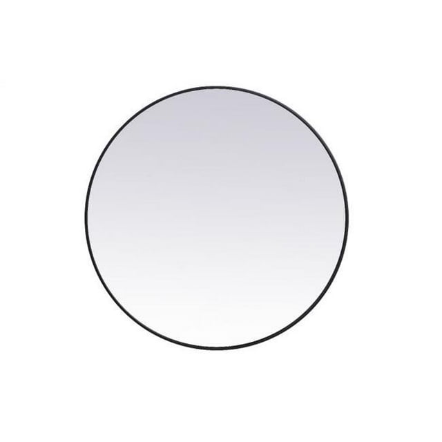 Elegant Decor MR4839BK Miroir Rond à Cadre en Métal de 39 Po Noir