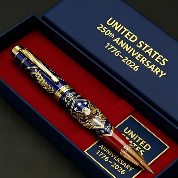 USA 250th Anniversary Pen, Patriotic Commemorative Pen, Independence Day Collectible Gift, 2ml Ink Memorial Writing Instrument for Celebrating American Heritage and Unity