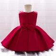 thumbnail image 5 of Kiijoy Girls Sleeveless Bow Party Dress Birthday Wedding Dress Pageant Gown, Sizes 3M-4T, 5 of 7