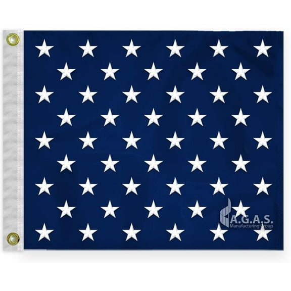 AGAS US Navy Union Jack Flag - 17 x 20 Inch - Printed 200D Nylon - Stitched Edges - Brass Grommets Canvas Heading - US Navy Jack Flag.