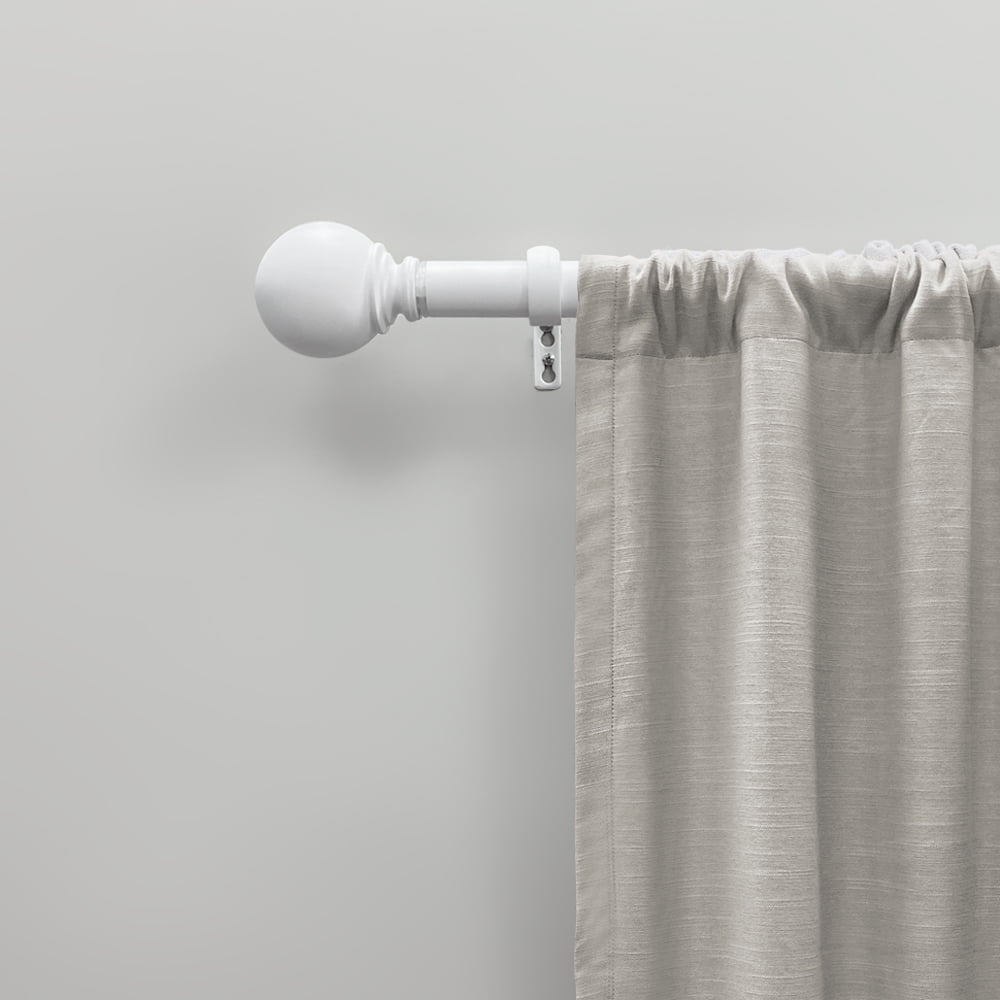 Mainstays 1" White Ball Adjustable Single Curtain Rod 30-84"