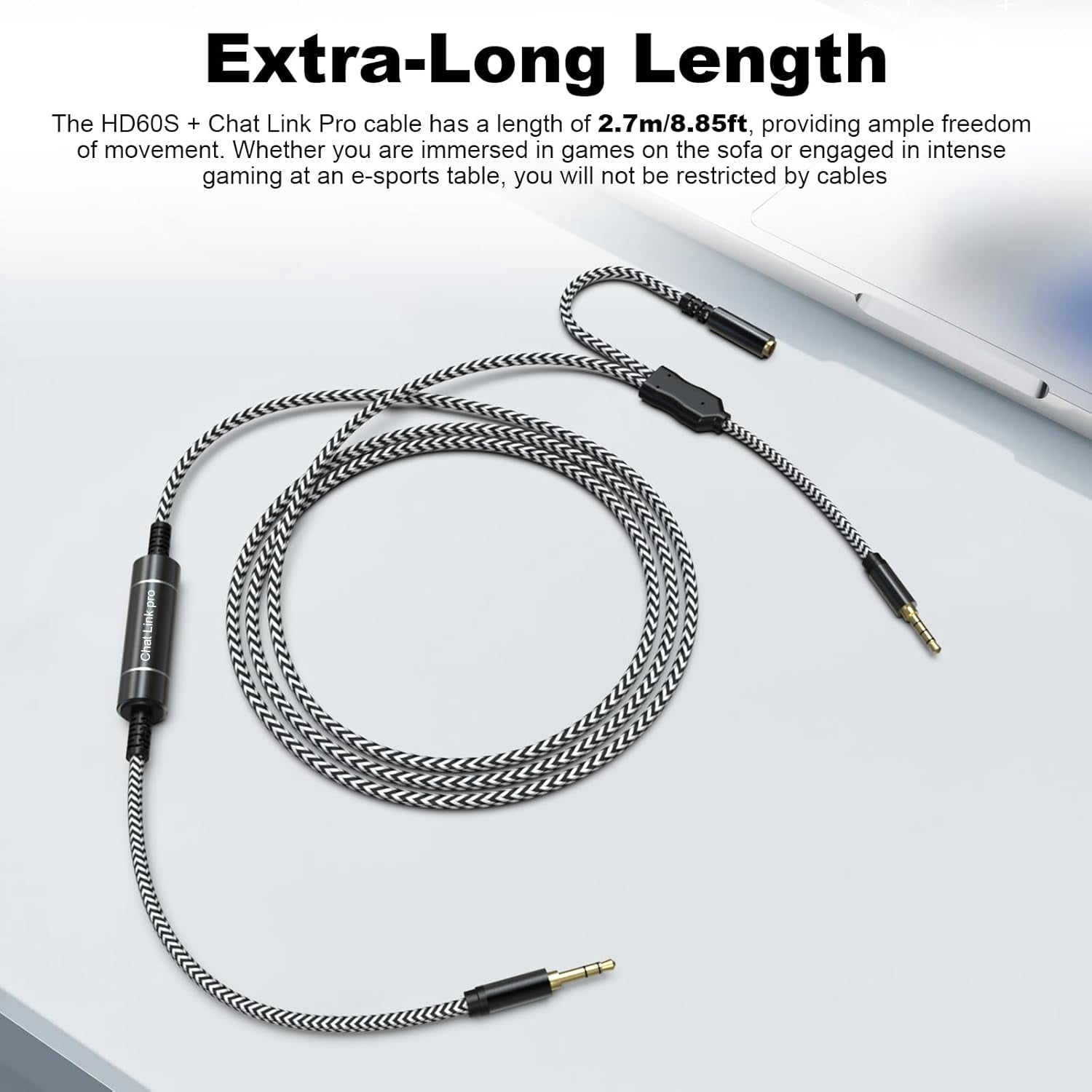 HD60 S+ Chat Link Pro Cable Compatible with Elgato HD60, HD60 X, HD60 S, HD60 S+, 4K 60 S+ Capture Card, Chat Link Pro Audio Adapter with in-line Isolator for Nintendo Switch, Xbox One, PS5 (White)