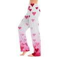 thumbnail image 2 of Women's Casual Fashion Comfort Pajama Pants, Print Drawstring Pants Full Length Long, Love Valentine's Day Pattern Lounge Pants,White,S, 2 of 6