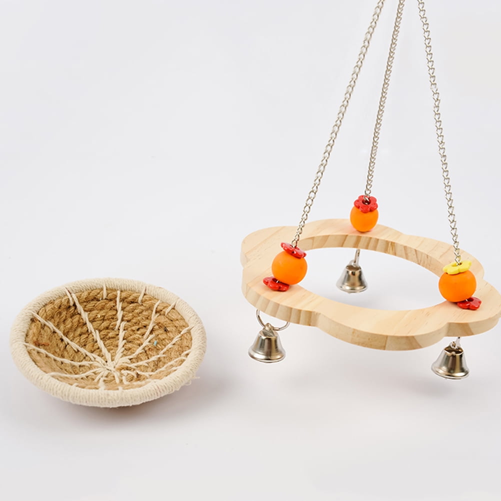 Amosfun Interesting Birds Supplies Parrot Swing Stand for Cockatiels Parakeets and Small Birds