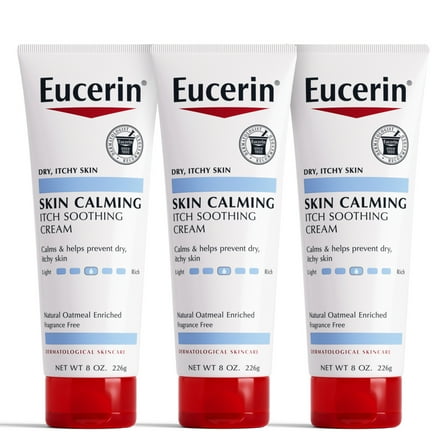 Eucerin Skin Calming Body Cream for Dry, Itchy Skin with Soothing Oatmeal, Fragrance Free, 8 oz