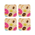 thumbnail image 2 of Disketp Donuts Funny Coasters,4 Pcs Leather Coasters With Holder, Perfect Housewarming Hostess Gifts,Protect Furniture From Water Marks Scratch And Damage, 2 of 9