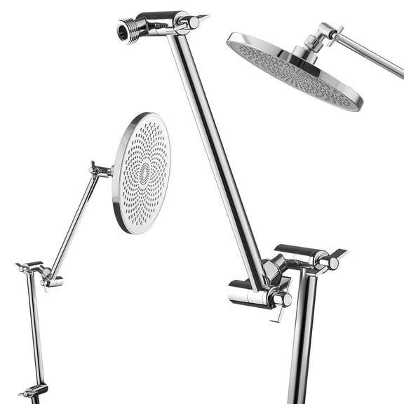 Shower Head Extension Arm Extender 16 Inch Adjustable Angle Height G1/2 Universal
