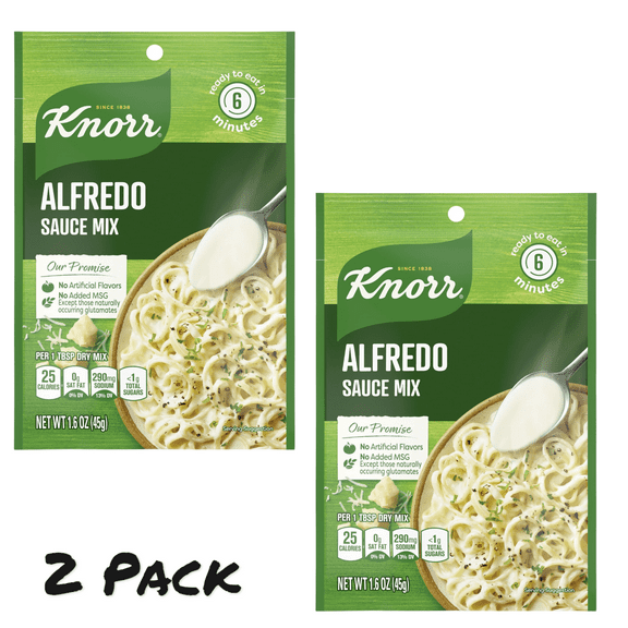 ( 2 Pack ) Knorr Creamy Alfredo Pasta Sauce Mix, 1.6 oz Regular Pouch